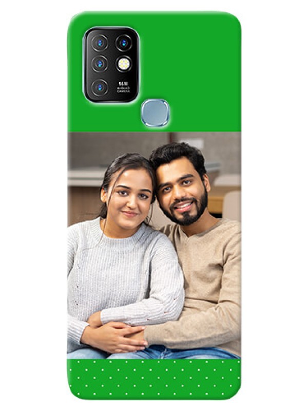 Custom Infinix Hot 10 Personalised mobile covers: Green Pattern Design