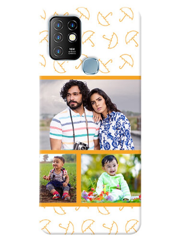 Custom Infinix Hot 10 Personalised Phone Cases: Yellow Pattern Design