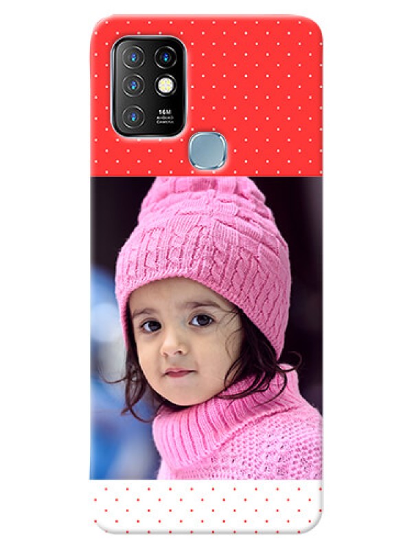 Custom Infinix Hot 10 personalised phone covers: Red Pattern Design