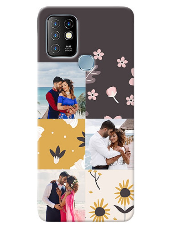 Custom Infinix Hot 10 phone cases online: 3 Images with Floral Design