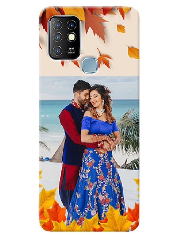 Custom Infinix Hot 10 Mobile Phone Cases: Autumn Maple Leaves Design