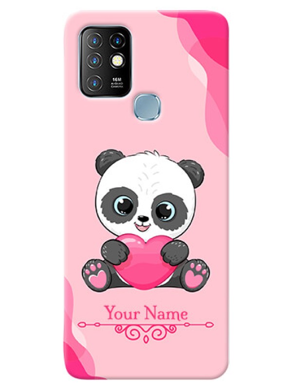 Custom Infinix Hot 10 Mobile Back Covers: Cute Panda Design