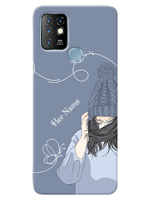 Custom Infinix Hot 10 Custom Mobile Case with Girl in winter outfit Design
