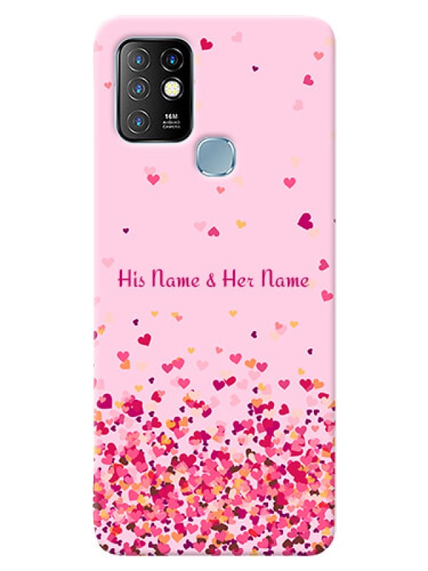Custom Infinix Hot 10 Phone Back Covers: Floating Hearts Design
