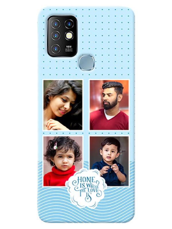 Custom Infinix Hot 10 Custom Phone Covers: Cute love quote with 4 pic upload Design