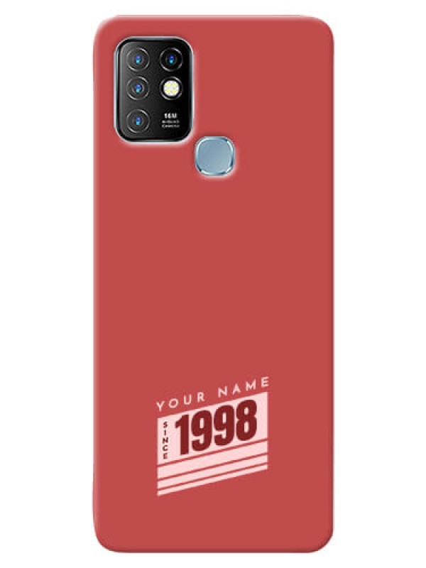 Custom Infinix Hot 10 Phone Back Covers: Red custom year of birth Design