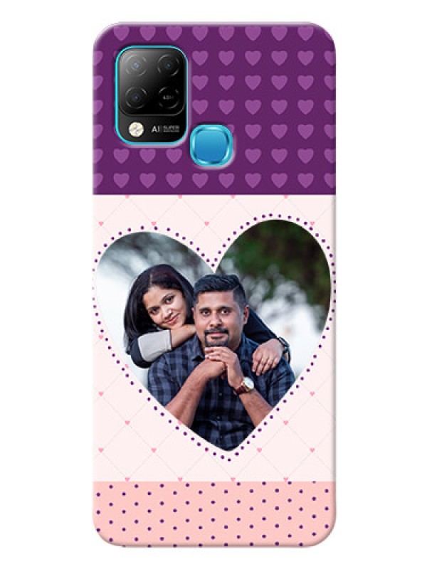 Custom Infinix Hot 10s Mobile Back Covers: Violet Love Dots Design