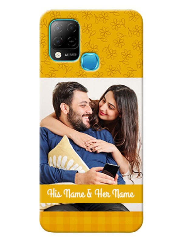 Custom Infinix Hot 10s mobile phone covers: Yellow Floral Design