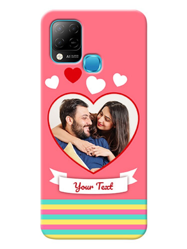 Custom Infinix Hot 10s Personalised mobile covers: Love Doodle Design