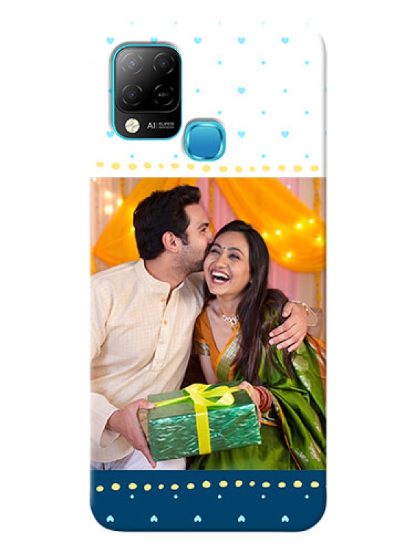 Custom Infinix Hot 10s Phone Covers: White and Blue Abstract Design