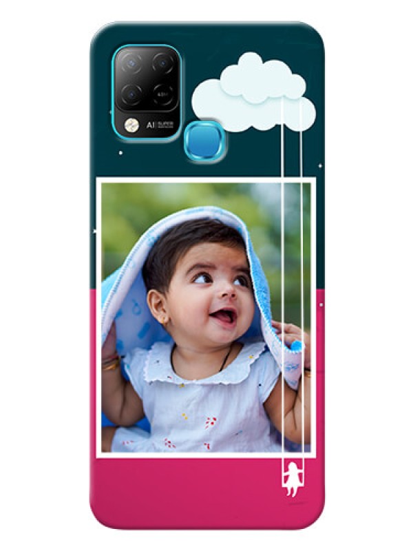Custom Infinix Hot 10s custom phone covers: Cute Girl with Cloud Design