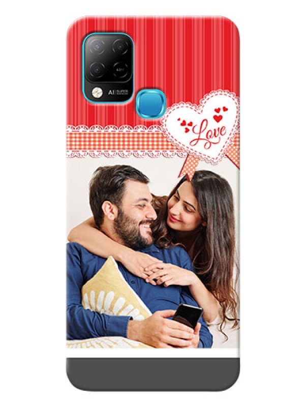 Custom Infinix Hot 10s phone cases online: Red Love Pattern Design