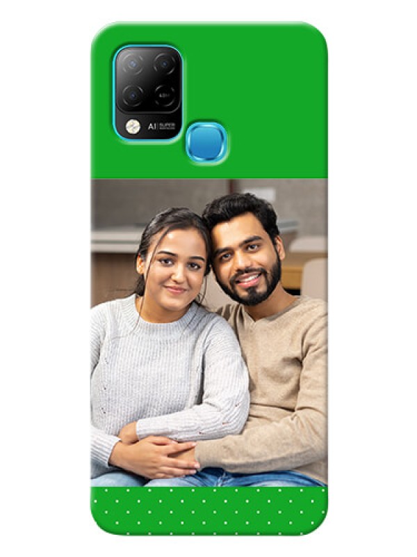Custom Infinix Hot 10s Personalised mobile covers: Green Pattern Design