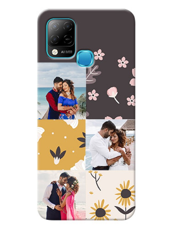 Custom Infinix Hot 10s phone cases online: 3 Images with Floral Design