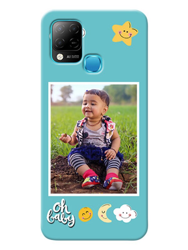 Custom Infinix Hot 10s Personalised Phone Cases: Smiley Kids Stars Design