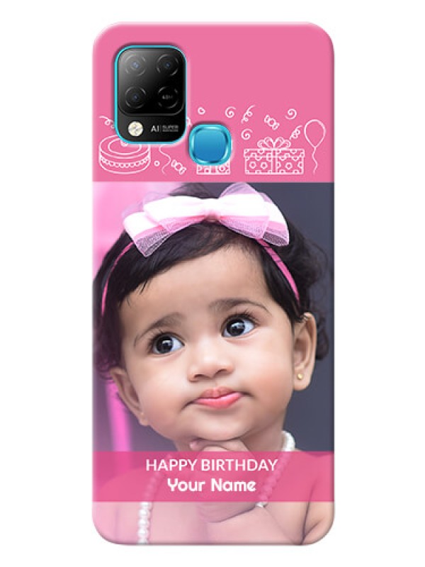Custom Infinix Hot 10s Custom Mobile Cover with Birthday Line Art Design