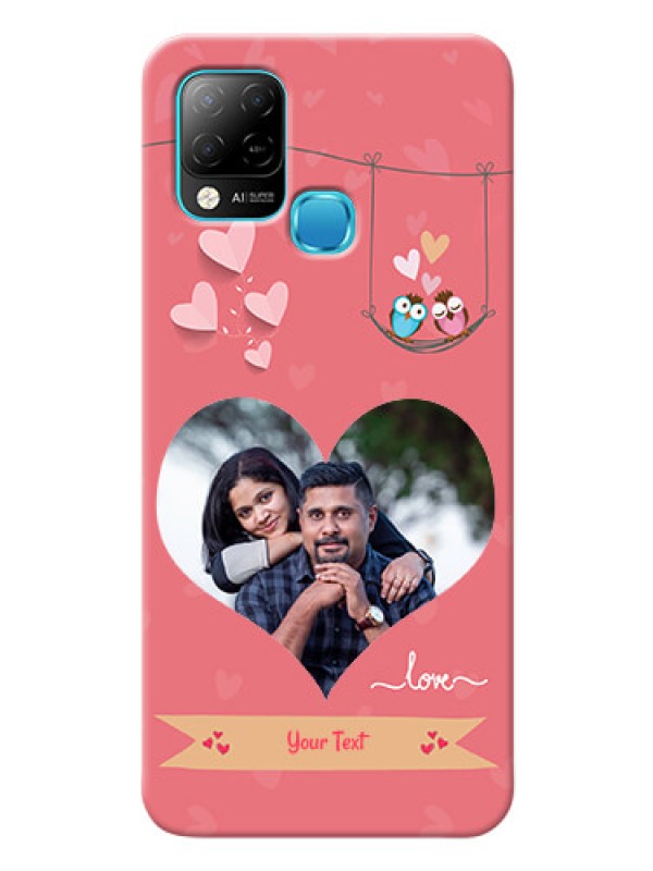 Custom Infinix Hot 10s custom phone covers: Peach Color Love Design 