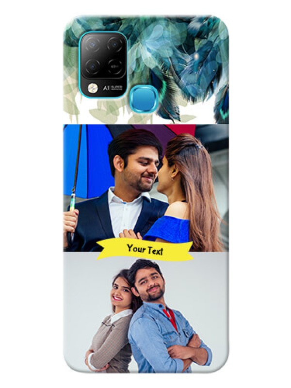 Custom Infinix Hot 10s Phone Cases: Image with Boho Peacock Feather Design