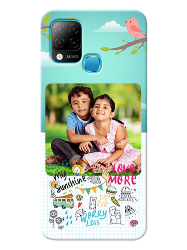 Custom Infinix Hot 10s phone cases online: Doodle love Design