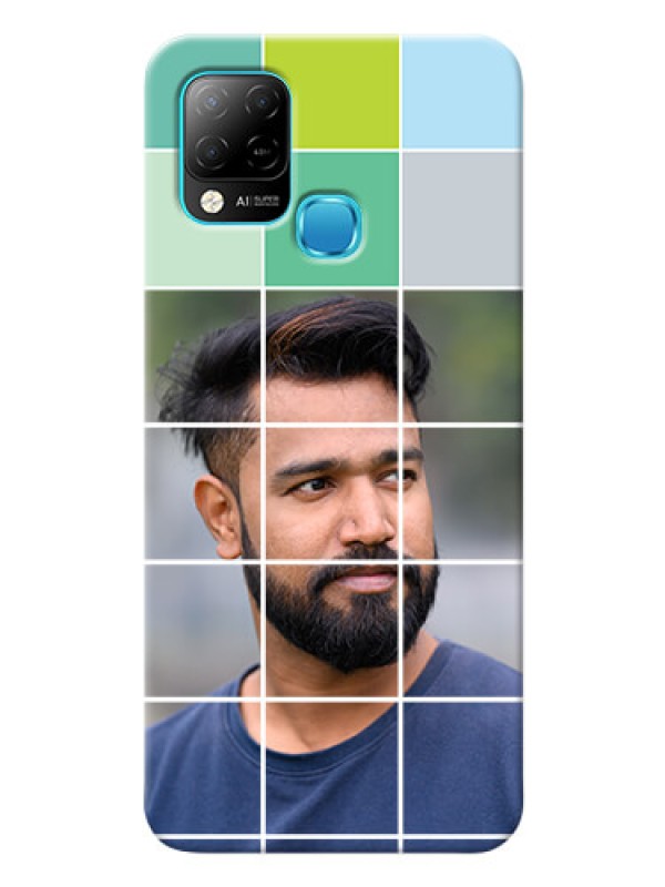 Custom Infinix Hot 10s personalised phone covers with white box pattern 