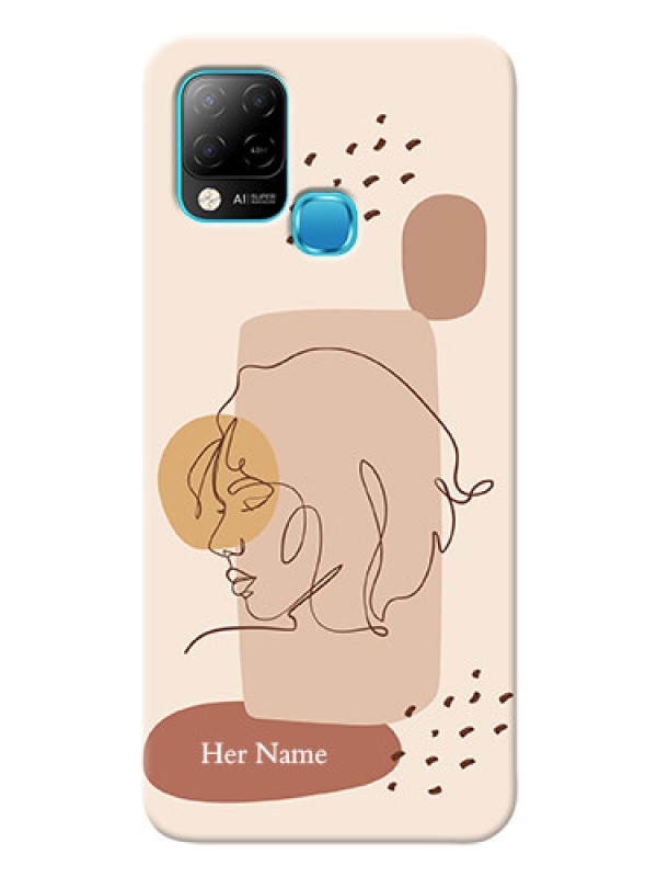 Custom Infinix Hot 10S Custom Phone Covers: Calm Woman line art Design