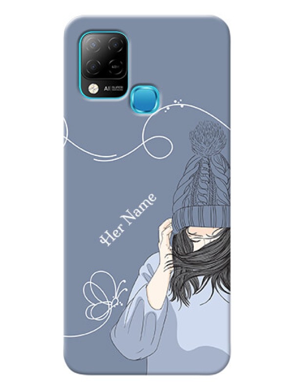 Custom Infinix Hot 10S Custom Mobile Case with Girl in winter outfit Design