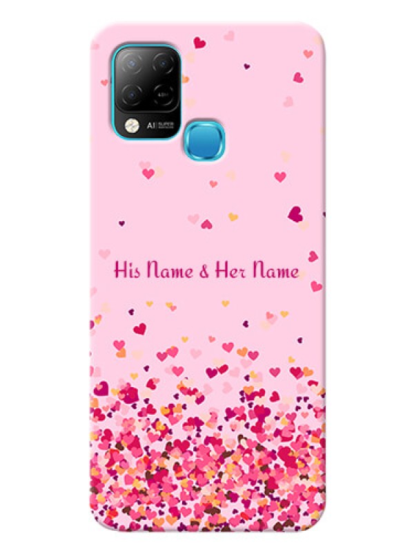 Custom Infinix Hot 10S Phone Back Covers: Floating Hearts Design