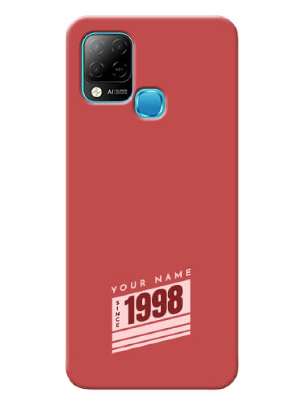 Custom Infinix Hot 10S Phone Back Covers: Red custom year of birth Design