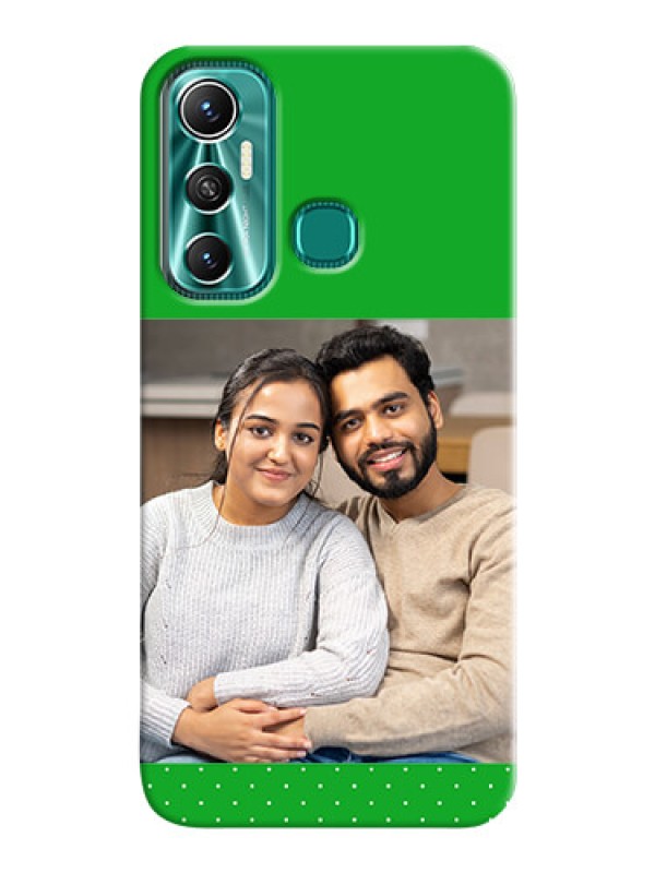 Custom Infinix Hot 11 Personalised mobile covers: Green Pattern Design