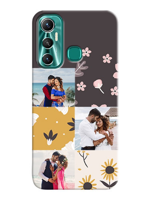 Custom Infinix Hot 11 phone cases online: 3 Images with Floral Design