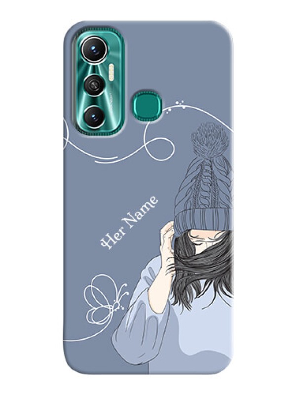 Custom Infinix Hot 11 Custom Mobile Case with Girl in winter outfit Design
