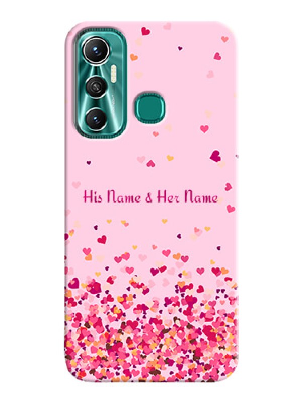 Custom Infinix Hot 11 Phone Back Covers: Floating Hearts Design