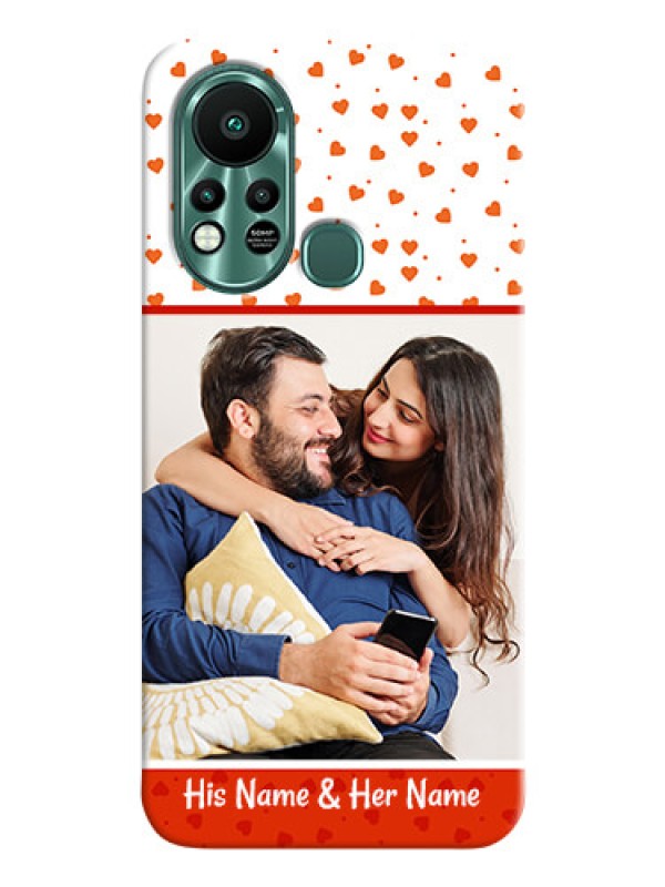 Custom Infinix Hot 11s Phone Back Covers: Orange Love Symbol Design