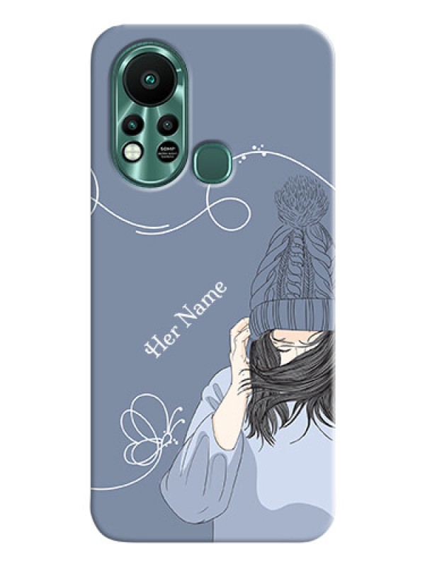 Custom Infinix Hot 11s Custom Mobile Case with Girl in winter outfit Design