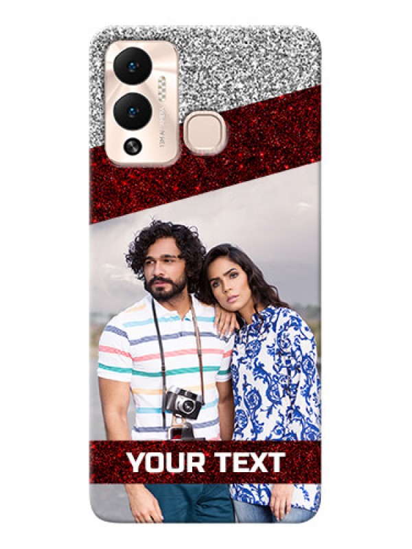 Custom Infinix Hot 12 Play Mobile Cases: Image Holder with Glitter Strip Design