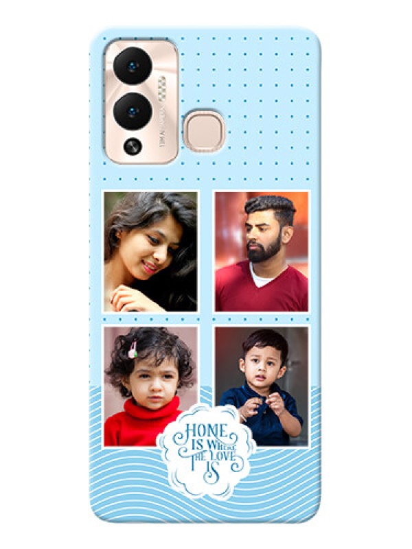Custom Infinix Hot 12 Play Custom Phone Covers: Cute love quote with 4 pic upload Design