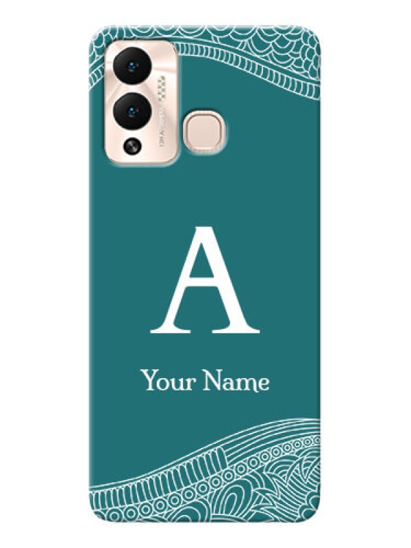 Custom Infinix Hot 12 Play Mobile Back Covers: line art pattern with custom name Design