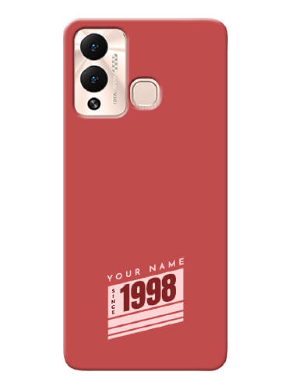 Custom Infinix Hot 12 Play Phone Back Covers: Red custom year of birth Design