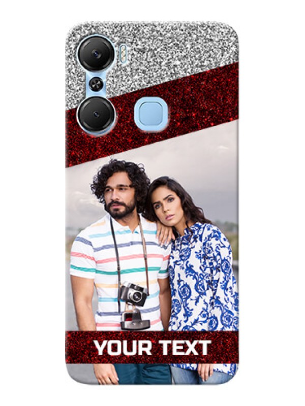 Custom Infinix Hot 12 Pro Mobile Cases: Image Holder with Glitter Strip Design
