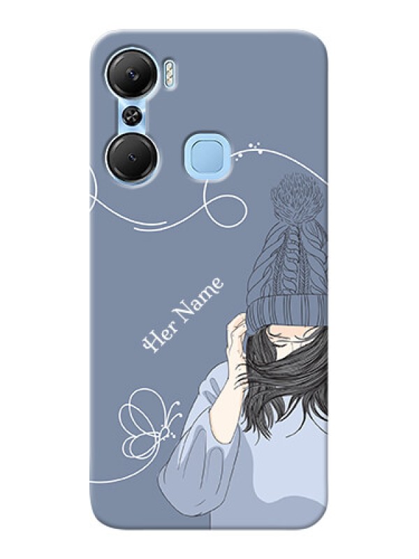 Custom Infinix Hot 12 Pro Custom Mobile Case with Girl in winter outfit Design