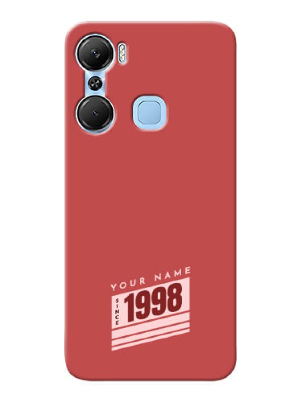 Custom Infinix Hot 12 Pro Phone Back Covers: Red custom year of birth Design