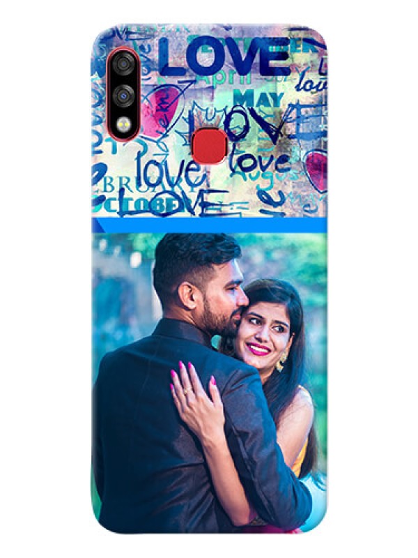 Custom Infinix Hot 7 Pro Mobile Covers Online: Colorful Love Design