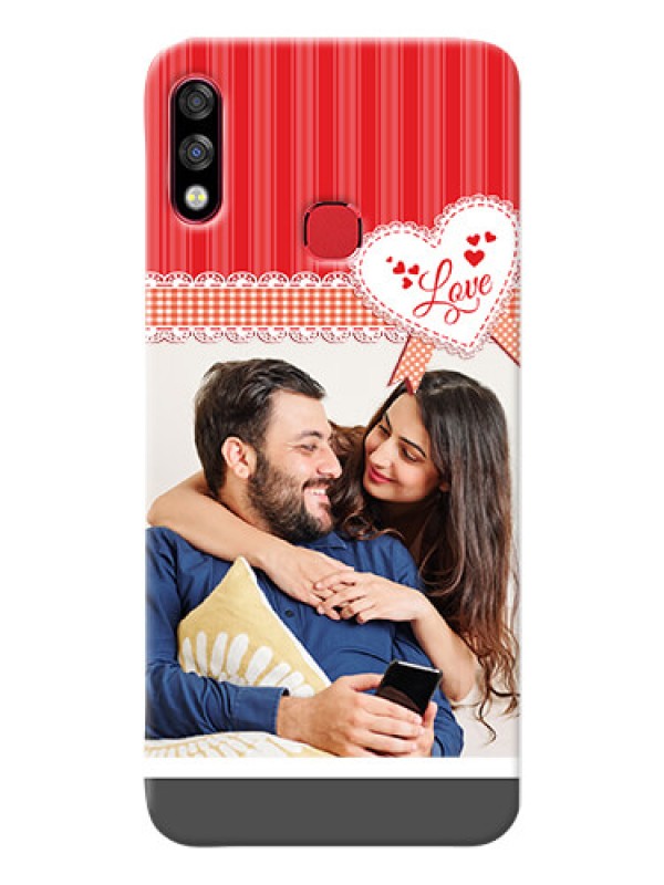 Custom Infinix Hot 7 Pro phone cases online: Red Love Pattern Design