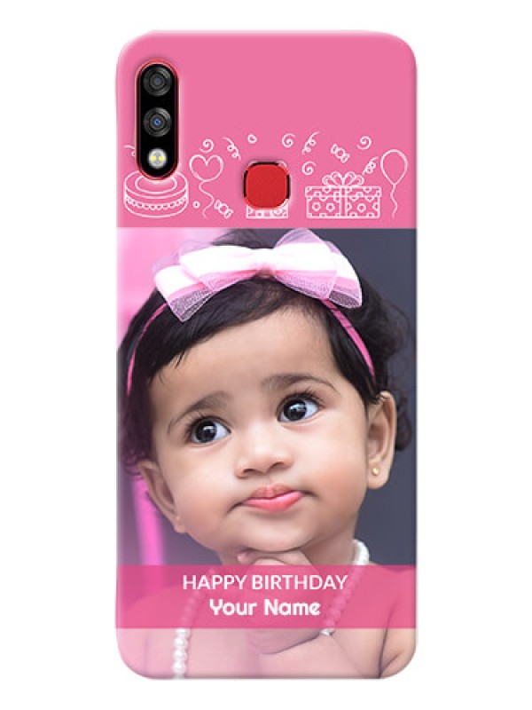 Custom Infinix Hot 7 Pro Custom Mobile Cover with Birthday Line Art Design