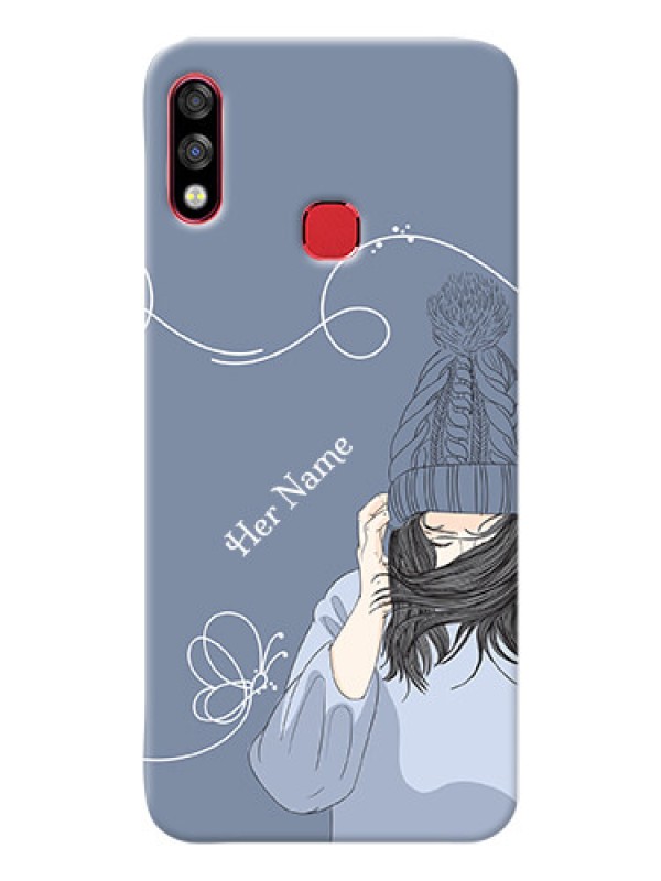 Custom Infinix Hot 7 Pro Custom Mobile Case with Girl in winter outfit Design