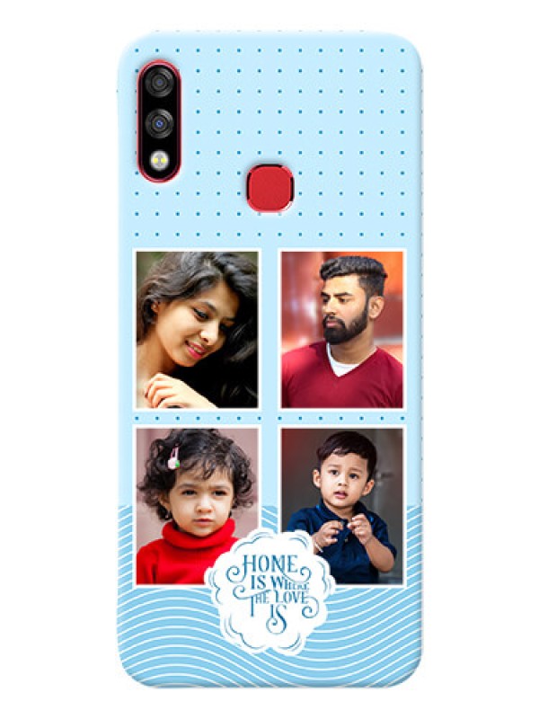 Custom Infinix Hot 7 Pro Custom Phone Covers: Cute love quote with 4 pic upload Design