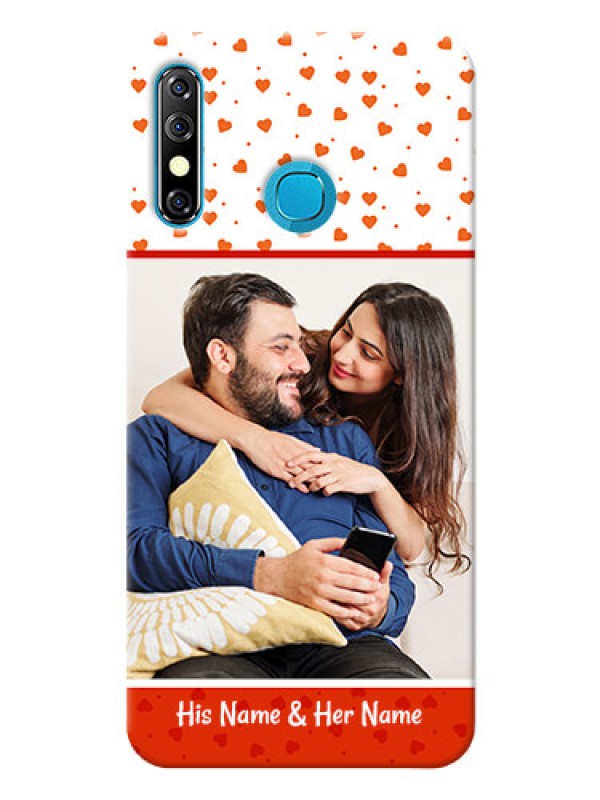Custom Infinix Hot 8 Phone Back Covers: Orange Love Symbol Design