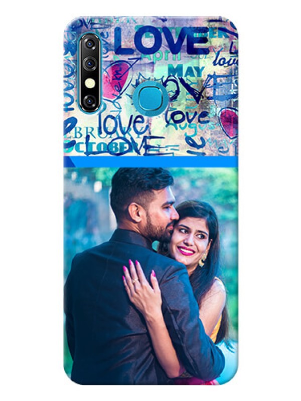 Custom Infinix Hot 8 Mobile Covers Online: Colorful Love Design