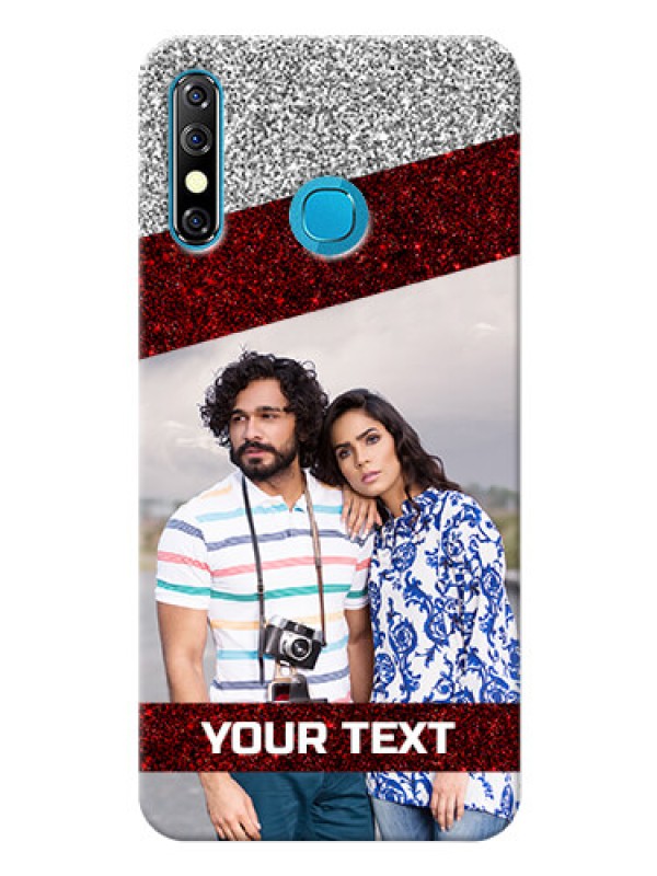 Custom Infinix Hot 8 Mobile Cases: Image Holder with Glitter Strip Design