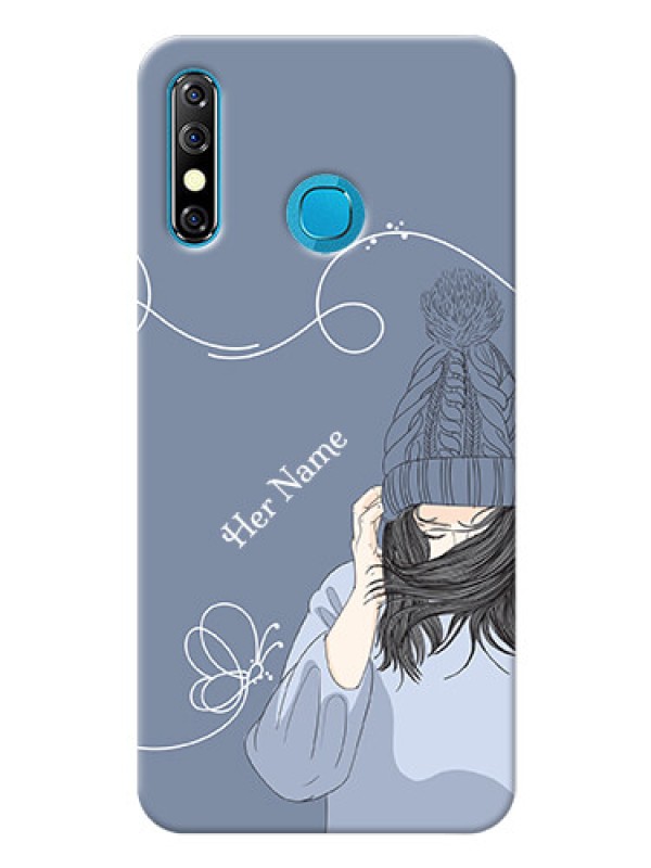 Custom Infinix Hot 8 Custom Mobile Case with Girl in winter outfit Design